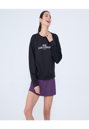 Buzo Para Mujer Cuello Redondo Color Negro Marca Ostu #40060455