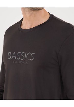 Camiseta Para Hombre Manga Larga Cuello Redondo Color Negro Marca Ostu #60091734