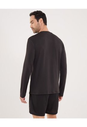 Camiseta Para Hombre Manga Larga Cuello Redondo Color Negro Marca Ostu #60091734