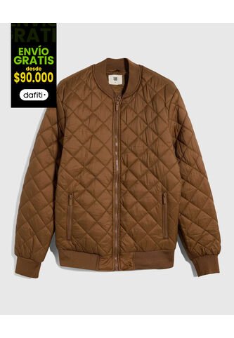 Chaqueta Para Hombre Bomber Color Camel Marca Ostu #60080107 Ostu