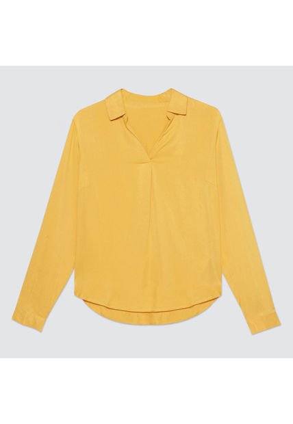 Blusa Para Mujer Manga 3/4 Color Mostaza Marca Ostu #40120767