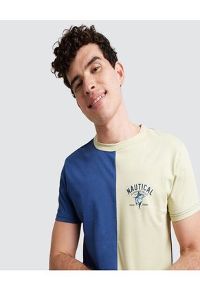 Camiseta Para Hombre Manga Corta Color Azul  Marca Ostu #60090814