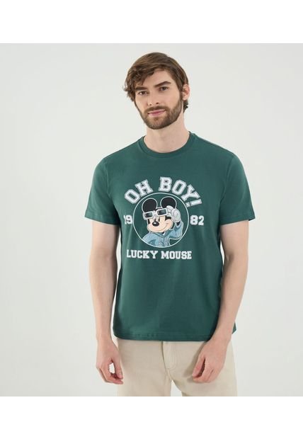 Camiseta Para Hombre Manga Corta Cuello Redondo Color Verde Marca Ostu #60091747