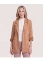 Blazer Unicolor  Para Mujer Camel Ostu de Ostu