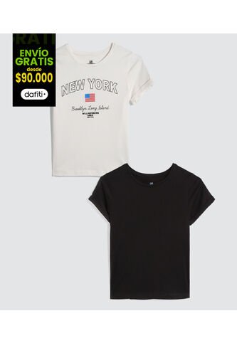 Camiseta Para Niña Manga Corta Color Pack X Marca Ostu #90090241 Ostu