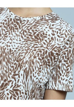 Camiseta Para Mujer Manga Corta Color Café Claro Marca Ostu #40091962