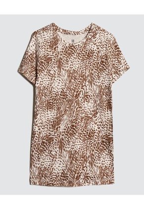 Camiseta Para Mujer Manga Corta Color Café Claro Marca Ostu #40091962