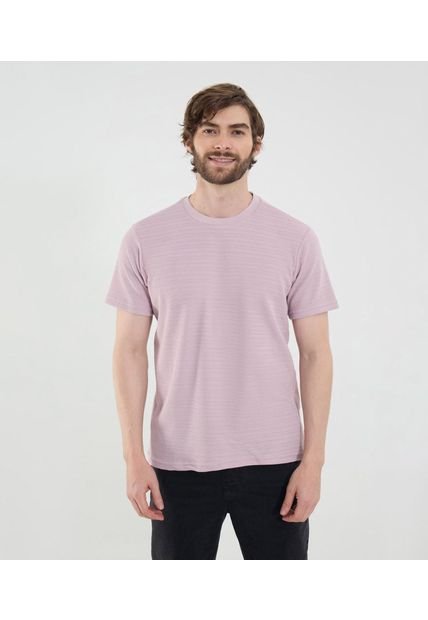Camiseta Para Hombre Manga Corta Cuello Redondo Color Rosa Marca Ostu #60091687