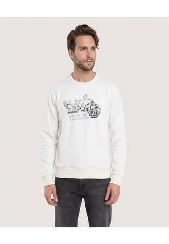 Buzo Avengers Cuello Redondo  Para Hombre Crema Ostu Ostu