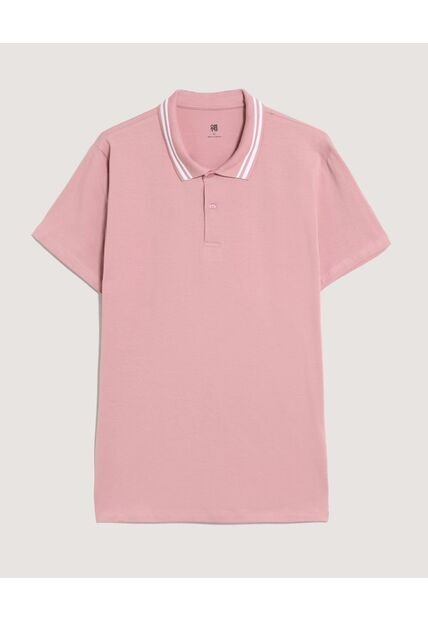 Polo  Para Hombre Cuello Tejido Sin Bolsillo Color Rosa Marca Ostu #60110904