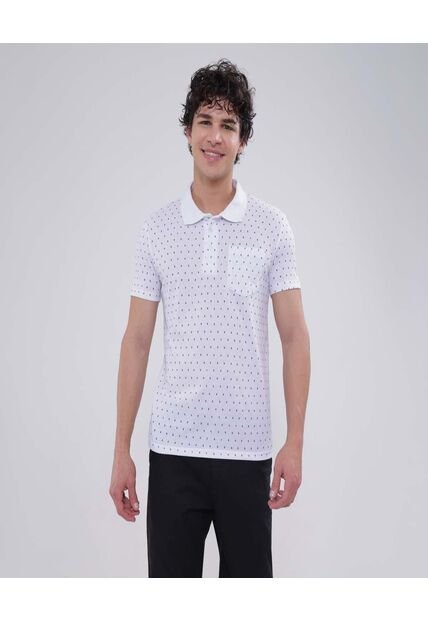 Polo Para Hombre Cuello Tejido Con Bolsillo Color Blanco Marca Ostu #60110677