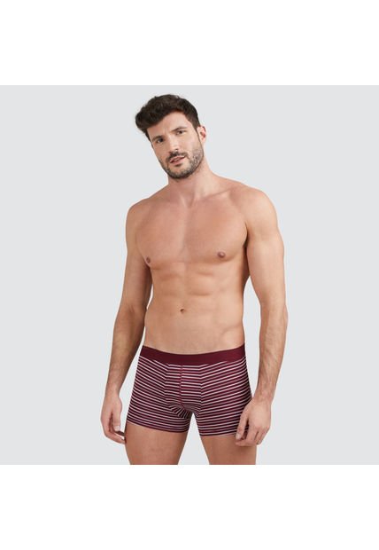 Boxer Para Hombre Filete Corto Microfibra Color Vino Marca Ostu #60000268