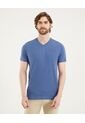 Camiseta  Para Hombre Manga Corta Cuello V Color Azul Marca Ostu #60091683 de Ostu