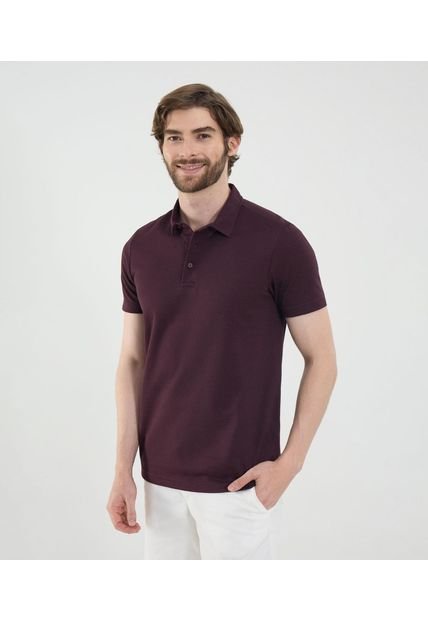 Polo Para Hombre Cuello Maquina Sin Bolsillo Color Morado Marca Ostu #60110810