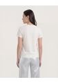 Camiseta  Para Mujer Manga Corta Cuello Redondo Color Crema Marca Ostu #40092748 de Ostu