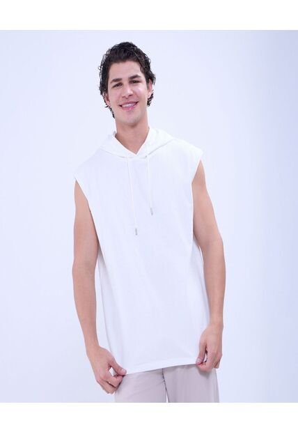 Camiseta Para Hombre Manga Sisa Cuello Redondo Color Crema Marca Ostu #60091390