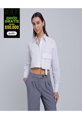 Camisa Para Mujer Manga Larga Color Blanco Marca Ostu #40010235 Ostu