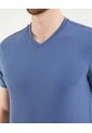 Camiseta  Para Hombre Manga Corta Cuello V Color Azul Marca Ostu #60091683 de Ostu