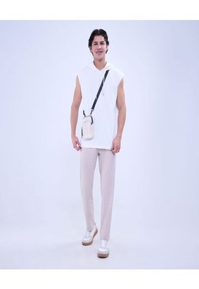 Camiseta Para Hombre Manga Sisa Cuello Redondo Color Crema Marca Ostu #60091390