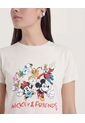 Camiseta  Para Mujer Manga Corta Cuello Redondo Color Crema Marca Ostu #40092748 de Ostu