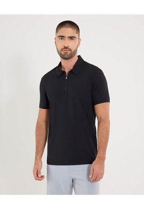 Polo Para Hombre Cuello Maquina Sin Bolsillo Color Negro Marca Ostu #60110812