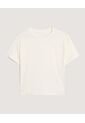Camiseta  Para Mujer Manga Corta Cuello Redondo Color Marfil Marca Ostu #40092644 de Ostu