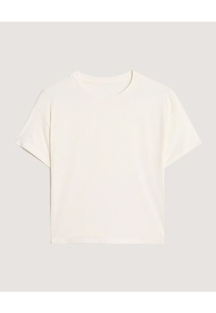 Camiseta  Para Mujer Manga Corta Cuello Redondo Color Marfil Marca Ostu #40092644