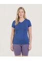 Camiseta  Para Mujer Manga Corta Cuello V Color Azul Marca Ostu #40092807 de Ostu