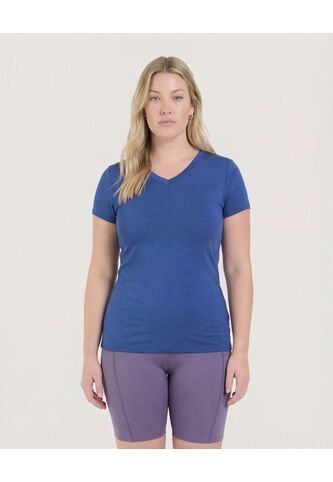 Camiseta  Para Mujer Manga Corta Cuello V Color Azul Marca Ostu #40092807 Ostu