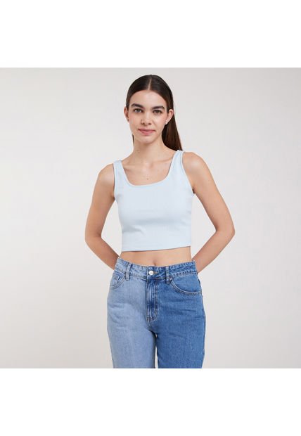 Camiseta Para Mujer Manga Sisa Color Azul  Marca Ostu #40091599