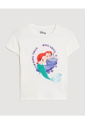 Camiseta Infantil Niña Manga Corta Cuello Redondo Color Crema Marca Ostu #90090349