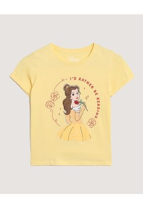 Camiseta Infantil Niña Manga Corta Cuello Redondo Color Amarillo Marca Ostu #90090347