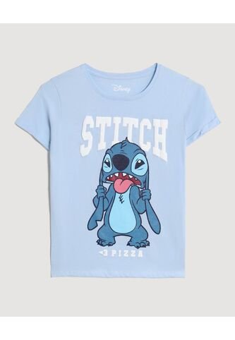 Camiseta  Infantil Niña Manga Corta Cuello Redondo Color Celeste Marca Ostu #90090353 Ostu