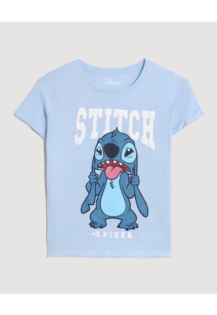 Camiseta  Infantil Niña Manga Corta Cuello Redondo Color Celeste Marca Ostu #90090353