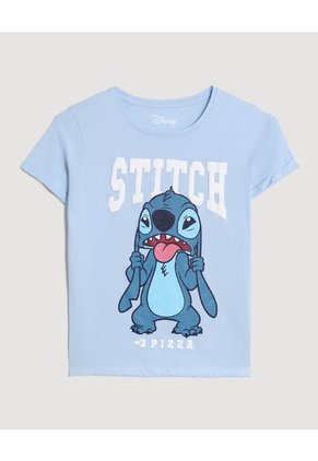 Camiseta Infantil Niña Manga Corta Cuello Redondo Color Celeste Marca Ostu #90090353