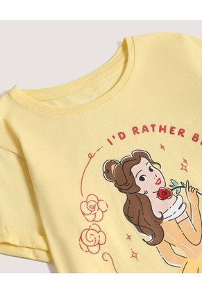 Camiseta Infantil Niña Manga Corta Cuello Redondo Color Amarillo Marca Ostu #90090347