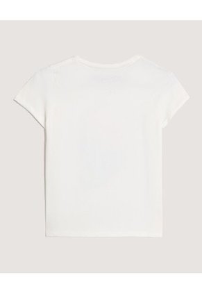Camiseta Infantil Niña Manga Corta Cuello Redondo Color Crema Marca Ostu #90090349