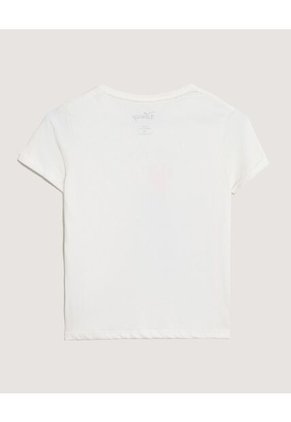 Camiseta Infantil Niña Manga Corta Cuello Redondo Color Crema Marca Ostu #90090346