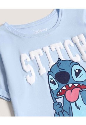 Camiseta Infantil Niña Manga Corta Cuello Redondo Color Celeste Marca Ostu #90090353