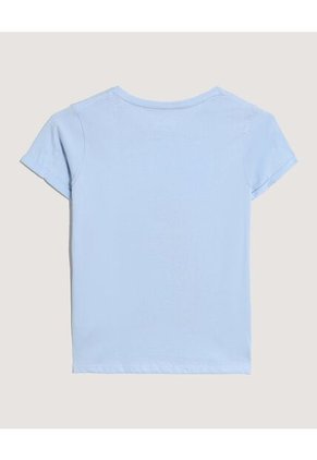 Camiseta Infantil Niña Manga Corta Cuello Redondo Color Celeste Marca Ostu #90090353