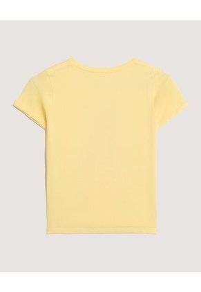 Camiseta Infantil Niña Manga Corta Cuello Redondo Color Amarillo Marca Ostu #90090347