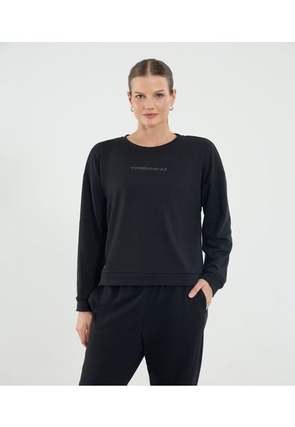 Buzo Para Mujer Cuello Redondo Color Negro Marca Ostu #40060482