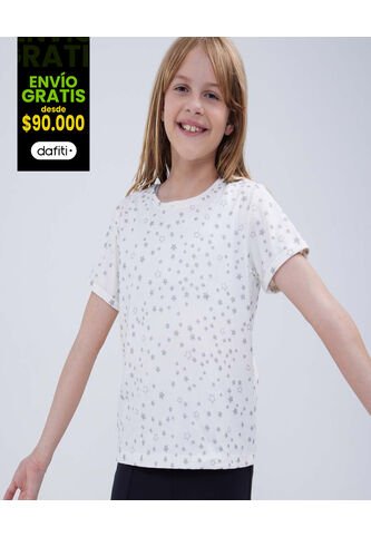 Blusa Para Niña Manga Sisa Color Crema Marca Ostu #90120045 Ostu