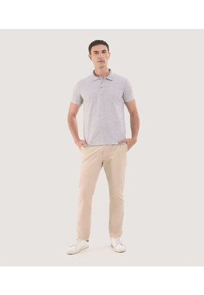 Polo Para Hombre Cuello Tejido Sin Bolsillo Color Gris Marca Ostu #60110740