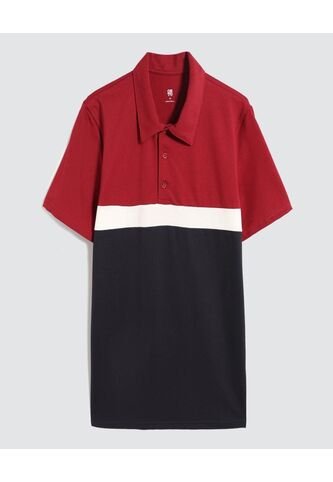 Polo Para Hombre Cuello Maquina Sin Bolsillo Color Rojo Marca Ostu #60110712 Ostu