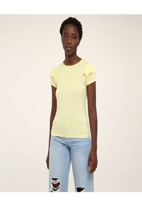 Camiseta Para Mujer Manga Corta Color Amarillo  Marca Ostu #40091589