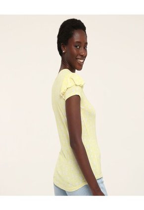 Camiseta Para Mujer Manga Corta Color Amarillo  Marca Ostu #40091589