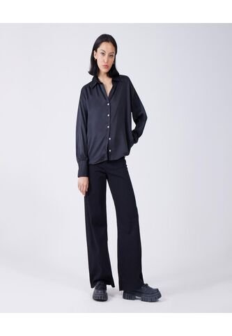 Camisa Para Mujer Manga Larga Color Negro Marca Ostu #40010152 Ostu