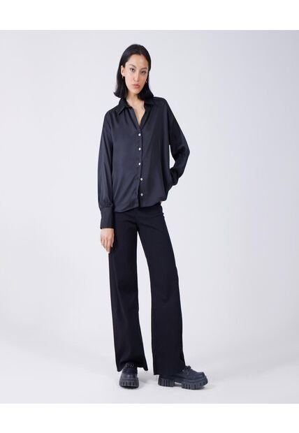 Camisa Para Mujer Manga Larga Color Negro Marca Ostu #40010152