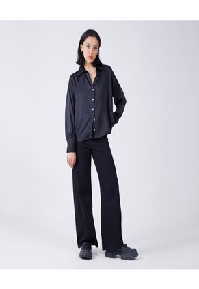 Camisa Para Mujer Manga Larga Color Negro Marca Ostu #40010152